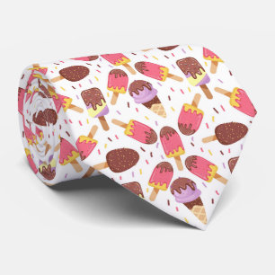 おもしろいタイルのアイスクリームパターンネックタイ ネクタイ