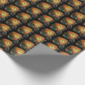 おもしろいタイルサイクリングパーティーピザ ラッピングペーパー (角)