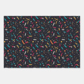 おもしろいタイル紙吹雪パターンパーティー誕生日 ラッピングペーパーシート (正面2)