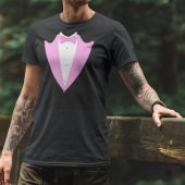 おもしろいタキシードのベストフォーマルピンクタイ Tシャツ