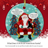 おもしろいタキシード猫が願いでサンタを笑わされる訪れる セラミックオーナメント