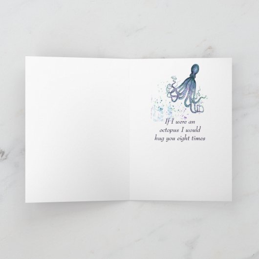 おもしろいタコがあなたをハグして早く回復して! カード (内部)
