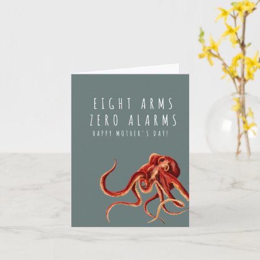 おもしろいタコのジョーク 母の日 カード (黄色い花)