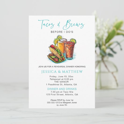 おもしろいタコスとブリーズのリハーサル前ディナー 招待状 (スタンド正面)