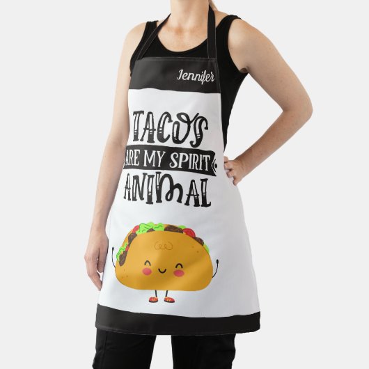 おもしろいタコスは私の霊獣ユーモアのあるだ エプロン (インサイチュ)