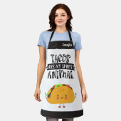 おもしろいタコスは私の霊獣ユーモアのあるだ エプロン (着用した状態)
