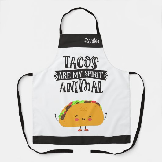 おもしろいタコスは私の霊獣ユーモアのあるだ エプロン (正面)