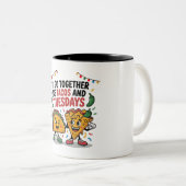 「おもしろいタコスや火曜日のように一緒に行く」 ツートーンマグカップ (正面右)