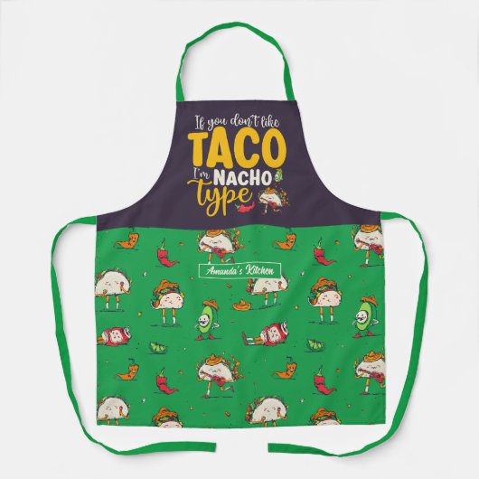 おもしろいタコプンチンコデマヨメキシコ料理パターン エプロン (正面)