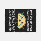 おもしろいタコミームタコス秋アパートアンドウィースティーヴT フリースブランケット (正面(横))