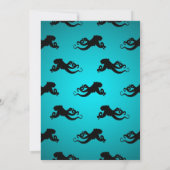 おもしろいタコ模様オン明るいターコイズ 招待状 (裏面)