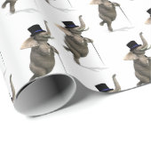 おもしろいタップ踊り象 ラッピングペーパー (ロールコーナー)