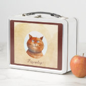 おもしろいタビー猫パーソナライズされた猫 メタルランチボックス (インサイチュ)