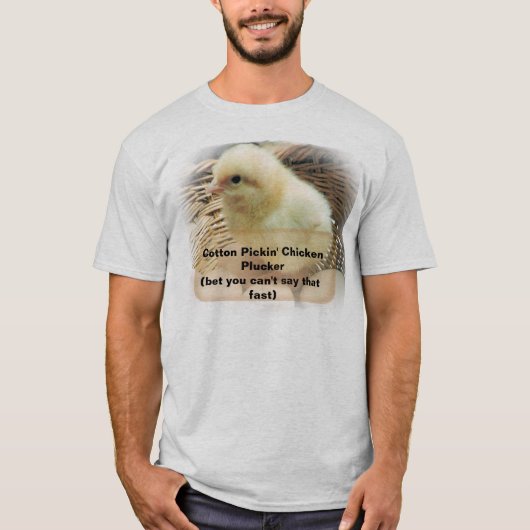 おもしろいタングツイスター「コットンピッキンチキンプラッカー」 Tシャツ (正面)