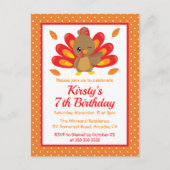 おもしろいターキャンツギビング誕生日招待状 ポストカード (正面)