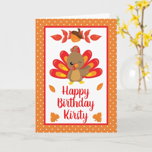 おもしろいターキャンツギビング誕生日 カード (黄色い花)
