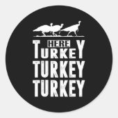 おもしろいターキー狩りはこちらターキーターキーギフト ラウンドシール (正面)