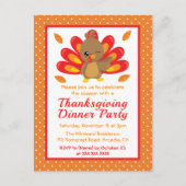 おもしろいターキ感謝祭ディナーパーティの招待状 ポストカード (正面)
