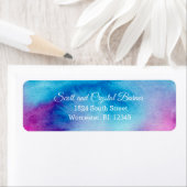 おもしろいターコイズとホットピンクの水色のスプラッシュ ラベル (インサイチュ)