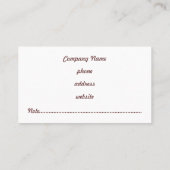 おもしろいターコイズアニマルプリント名刺 名刺 (裏面)