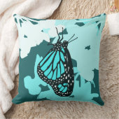 おもしろいターコイズバタフライオンブロッサム クッション (ブランケット)