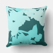 おもしろいターコイズバタフライオンブロッサム クッション (裏面)