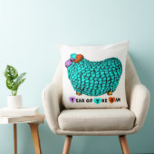 おもしろいターコイズラム中国の年〔占星術の〕十二宮図スクエアP クッション (椅子)