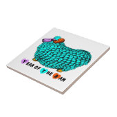 おもしろいターコイズRAM年中国の〔占星術の〕十二宮図タイル タイル (側面)