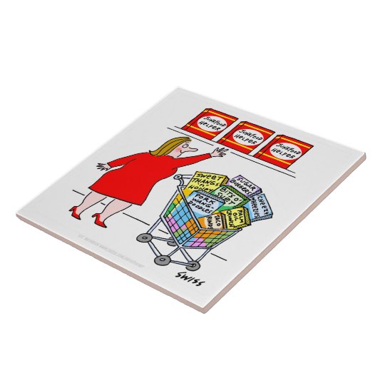 おもしろいダイエットリマインダーダイエット漫画キッチントリベット タイル (側面)