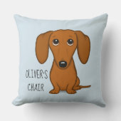おもしろいダシュント漫画ウィーナードッグパーソナライズされた クッション (正面)