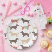 おもしろいダシュント犬のパターン ペーパープレート (パーティー)