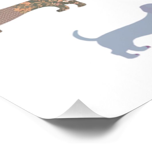 おもしろいダシュント犬のユーモアのカラーチャートのポスター ポスター (コーナー)