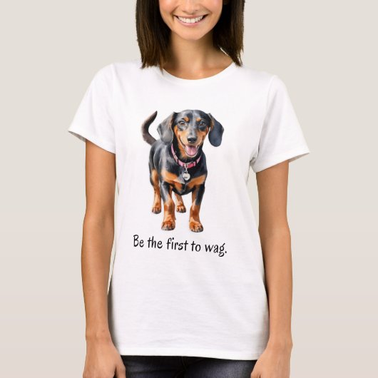 おもしろいダシュント犬のユーモア Tシャツ (正面)