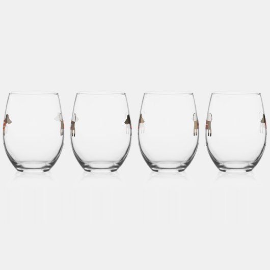 おもしろいダシュンドウィーナーソーセージドッグパーソナライズされた名 ステムなしワイングラス (左)