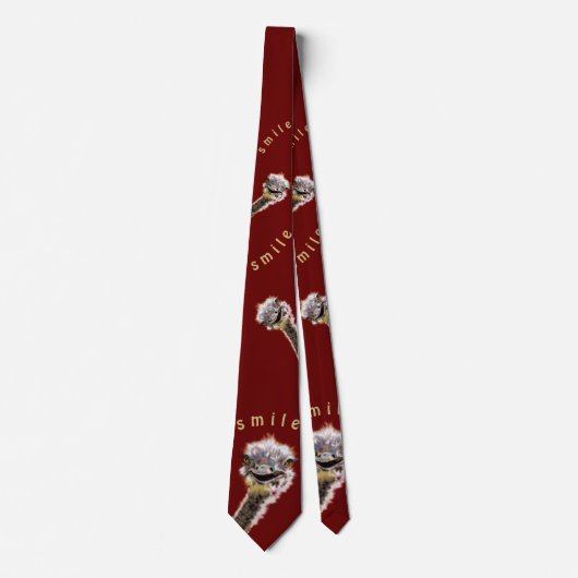 おもしろいダチョウのネックタイとカスタム文字 ネクタイ (正面)