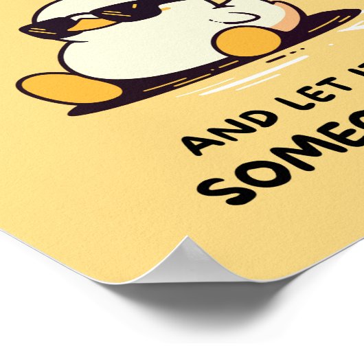 おもしろいダックのポスター – 生き生きとした可愛さ ポスター (角)