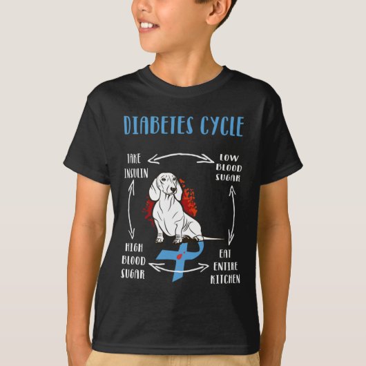 おもしろいダックスシャント糖尿病性生活循環型糖尿病アワレ Tシャツ (正面)