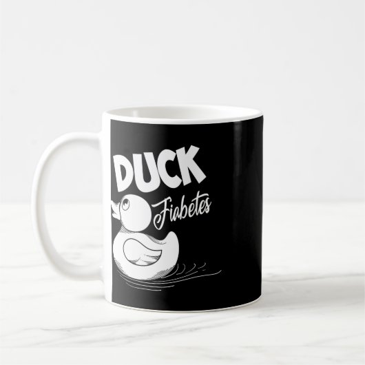 おもしろいダックフィアベクールテス糖尿病認識度サポート コーヒーマグカップ (左)