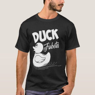 おもしろいダックフィアベクールテス糖尿病認識度サポート Tシャツ