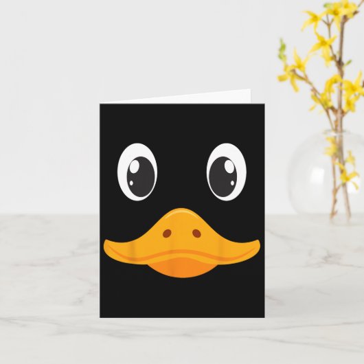 おもしろいダックフェイス コスチューム 男性 大人 子供 かわいい D カード (黄色い花)