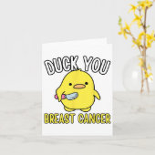 おもしろいダックユー乳がん認識度サバイバルテ カード (黄色い花)