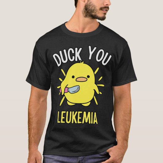 おもしろいダックユー白血病認識度サバイバルウォリアー Tシャツ (正面)