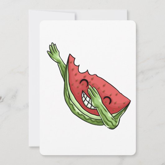 おもしろいダッブリングするワタメロン 招待状 (正面)