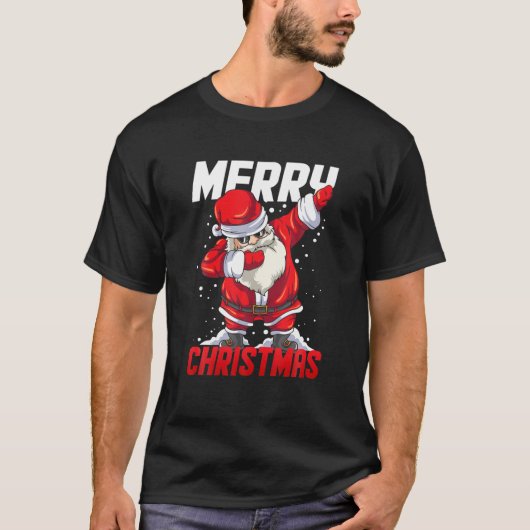 おもしろいダビングサンタクロースクリスマスキッズギフトメリーChr Tシャツ (正面)