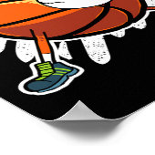 おもしろいダビングバスケットボールダブスポーツ選手 ポスター (角)