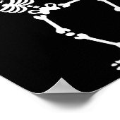 おもしろいダブダビングスケルトンウォーターポロハロウィーン泳ぐ ポスター (角)