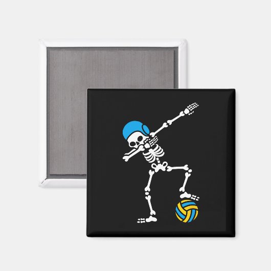 おもしろいダブダビングスケルトンウォーターポロハロウィーン泳ぐ マグネット (正面/裏面)