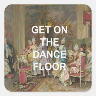 おもしろいダンスフロア引用文ビクトリアン+油彩画 スクエアシール