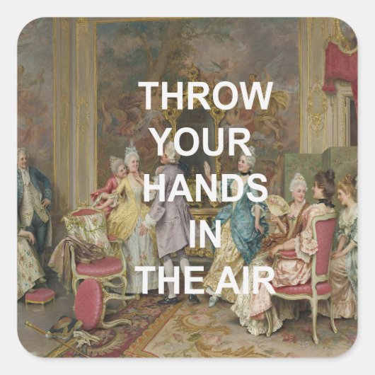 おもしろいダンスフロア引用文ビクトリアン+油彩画 スクエアシール (正面)