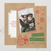 おもしろいダンボールキャンディテープホリデーフラットカード シーズンカード (正面/裏面)